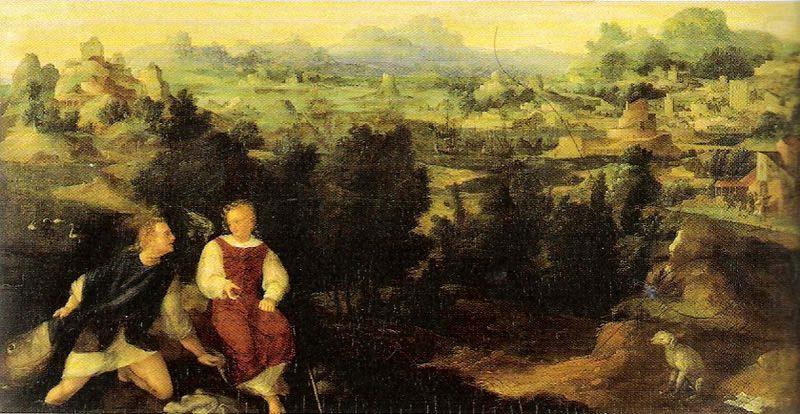Jan van Scorel Landschaft mit Tobias und dem Engel china oil painting image